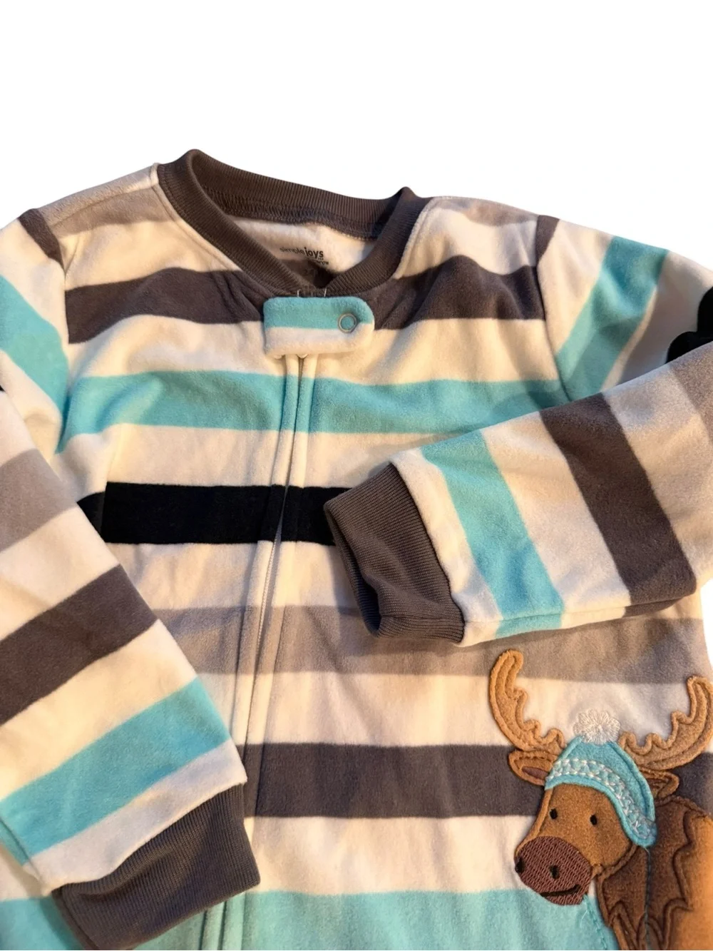 Simple Joys by Carter’s 24M Moose Footed Fleece Sleeper Romper